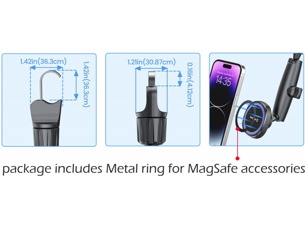 Swissten Rearview Mirror Magnetic Car Holder, Μαγνητική Βάση Κινητού Αυτοκινήτου για Καθρέφτη, Μαύρη