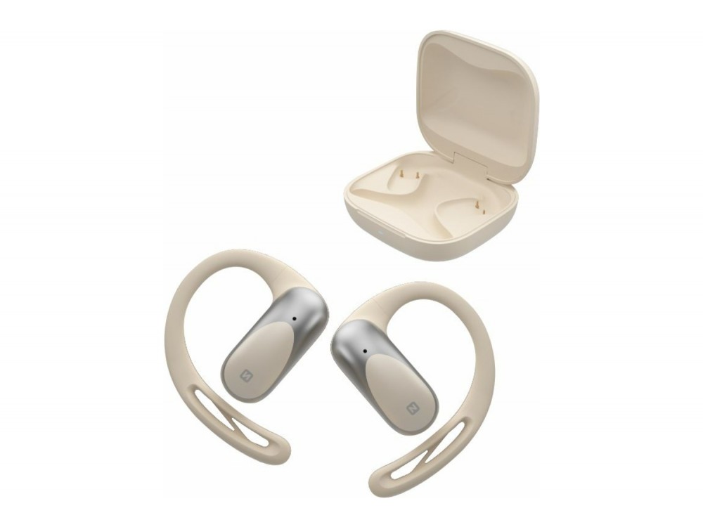 Swissten Run Bluetooth 5.4 Ακουστικά Open-Ear με Αντοχή στον Ιδρώτα IP54 & Υποστήριξη AAC, Beige