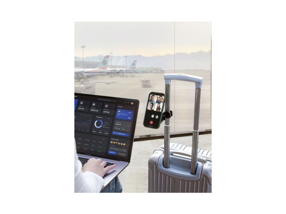 Swissten Universal MagSafe Holder, Μαγνητική Βάση Magsafe για Κινητό με Προσαρμοζόμενη Λαβή έως 3.5εκ., Black
