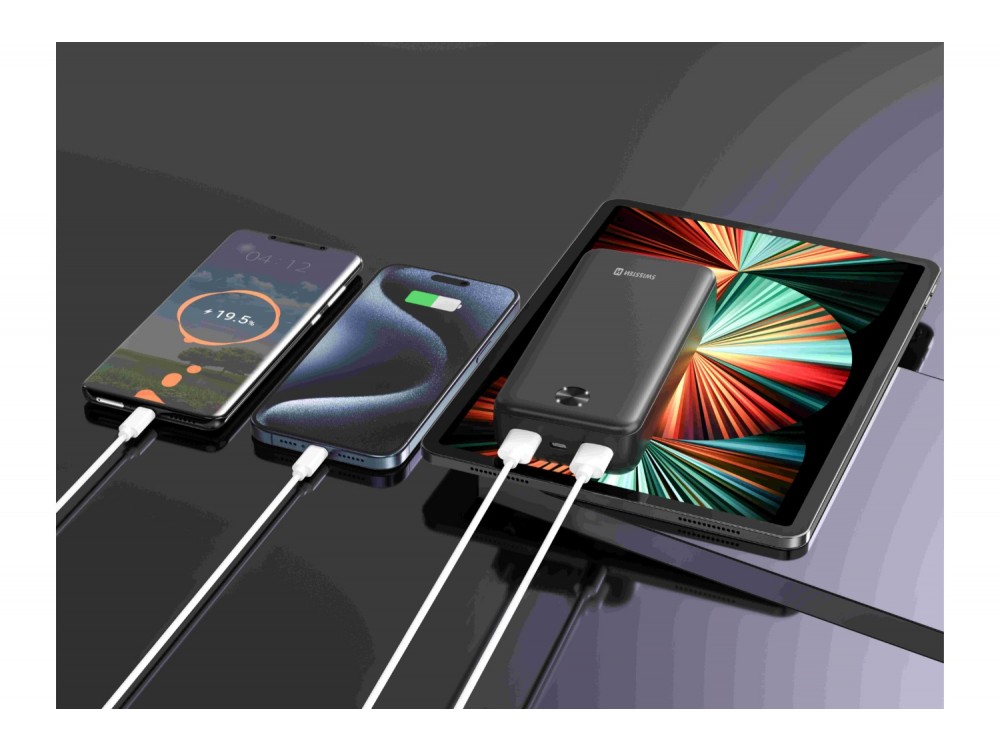 Swissten WORX Pro 20000 USB-C Power Bank 20.000mAh, Μαύρο