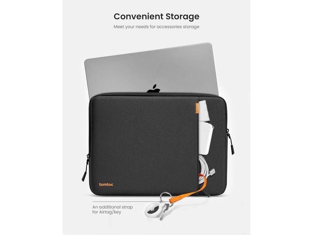 tomtoc 360° protective case for laptop / Macbook Pro & Air 14" case / DELL XPS / HP / Surface Laptop, Black