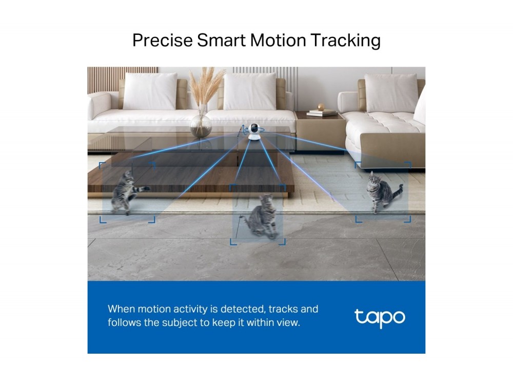 TP-Link Tapo C220 IP Κάμερα Wi-Fi 2K QHD 4MP Pan/Tilt 360° με Νυχτερινή Όραση & Αμφίδρομη Επικοινωνία, White