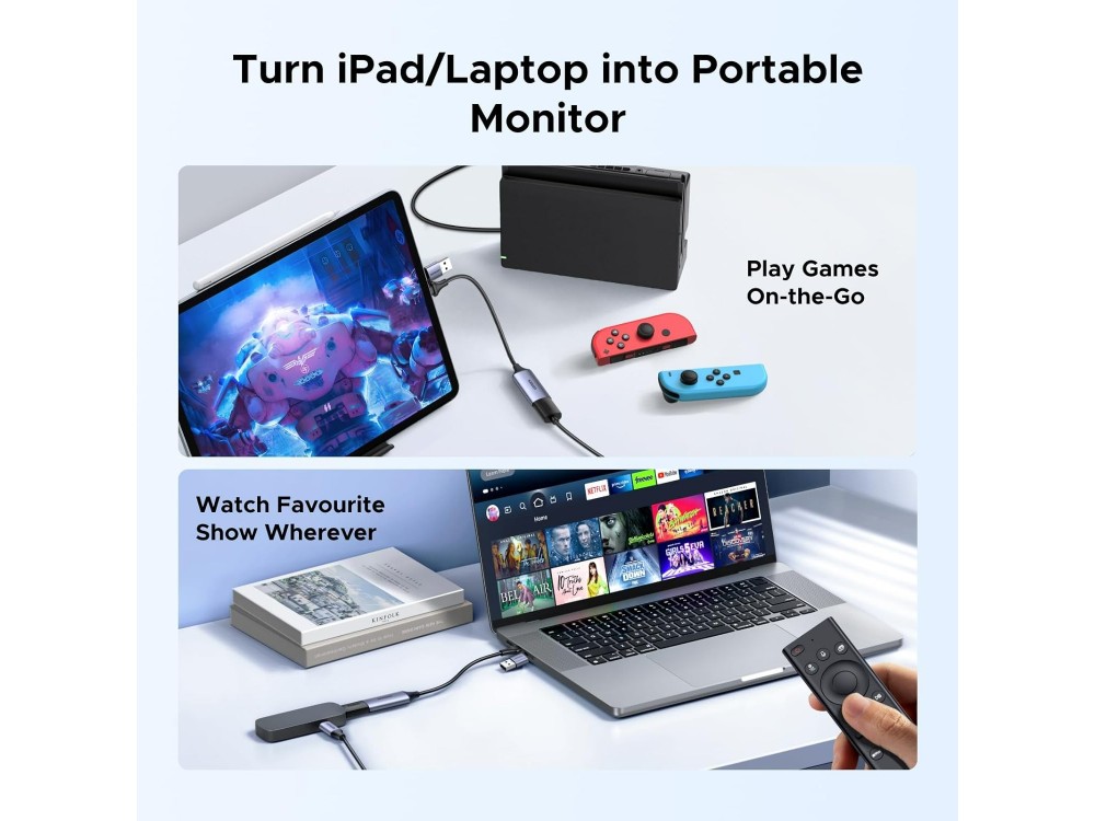 Ugreen HDMI Video Capture Card 4K σε USB-A / USB-C 1080p για Streaming & Εγγραφή