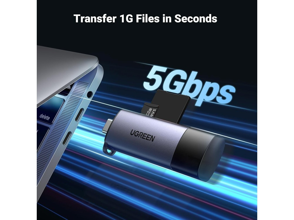 Ugreen 2-in-1 USB-C OTG Card Reader USB 3.0 για SD / microSD, Gray