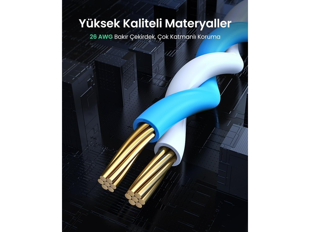 Ugreen Καλώδιο Δικτύου U/UTP Cat.6 Gigabit Ethernet 3m, Blue