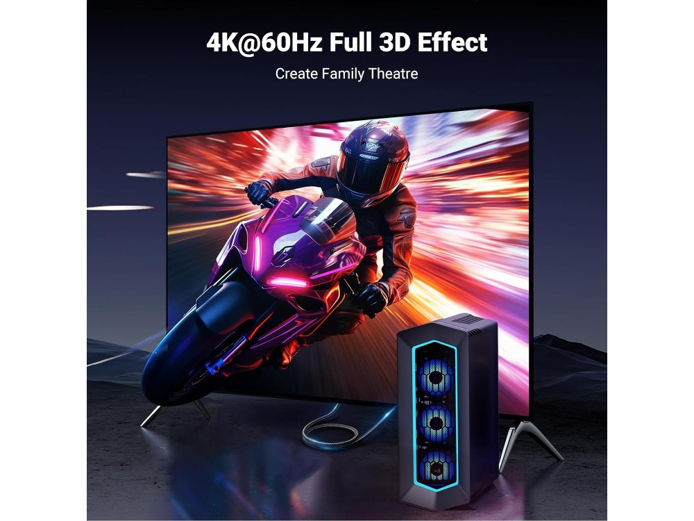 Ugreen Καλώδιο DisplayPort 1.2 σε HDMI 2.0 4K@60Hz HDR Active, 2m