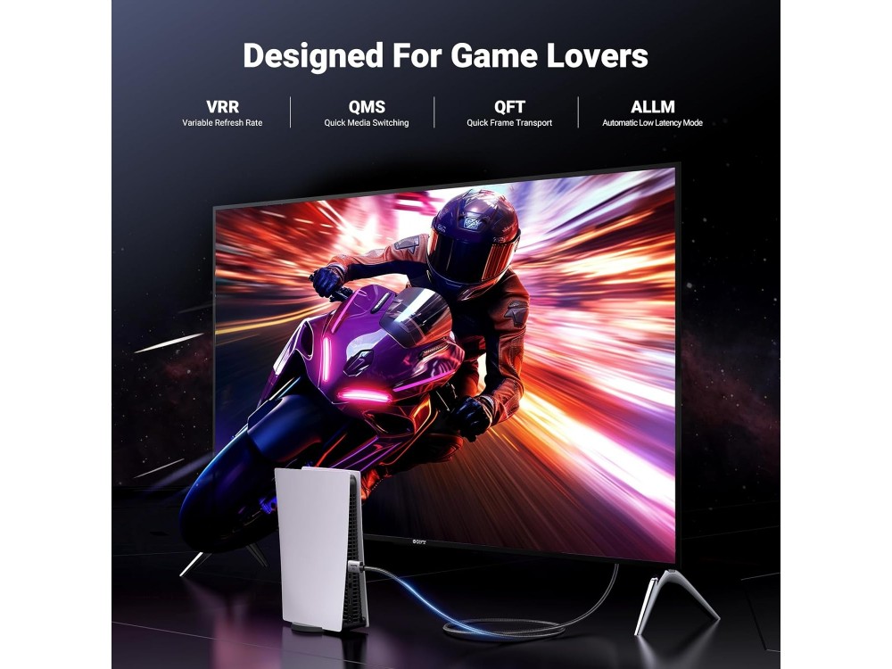 Ugreen Καλώδιο HDMI 2.1 Certified Ultra High Speed 8K@60Hz / 4K@120Hz 48Gbps, 1m