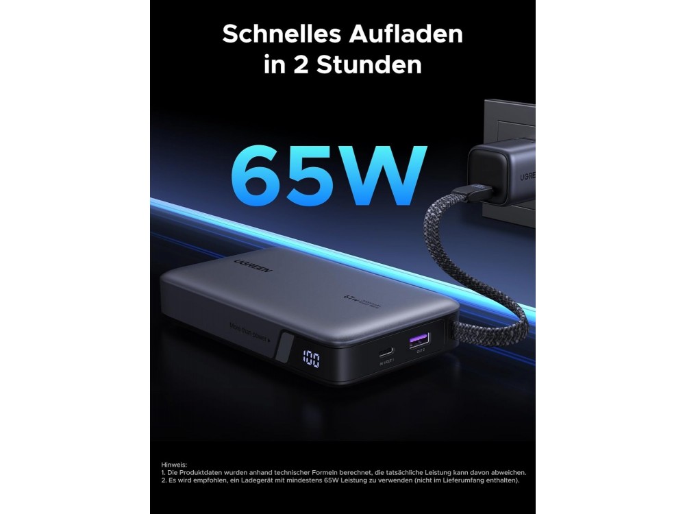 Ugreen 67W Power Bank 20000mAh με Ενσωματωμένο Καλώδιο USB-C