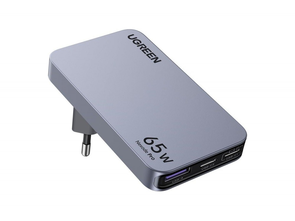 Ugreen Nexode Pro Φορτιστής 65W 3 Θυρών GaN (2x USB-C + USB-A) Ultra-Slim