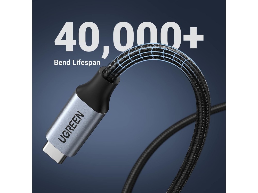 Ugreen USB-C Καλώδιο Επέκτασης 1μ. Type-C Θηλυκό σε Type-C Αρσενικό USB3.2 Gen2 10Gbps, με Νάυλον Ύφανση, Μαύρο