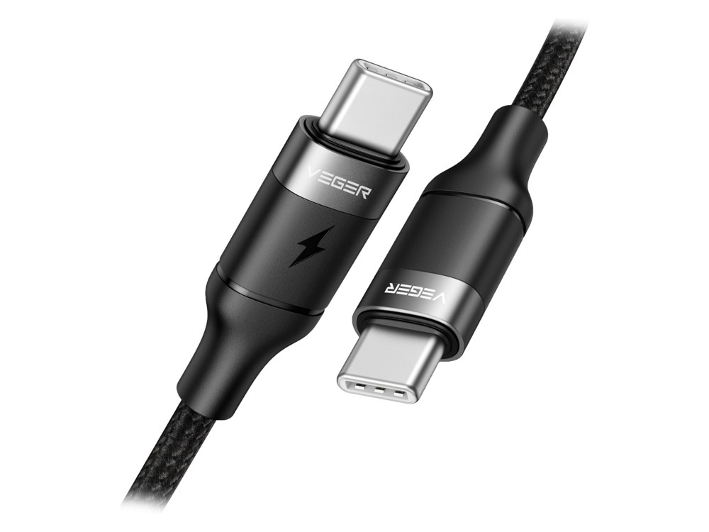 VEGER CC02 Καλώδιο USB-C σε USB-C 100W 1.5m, Black