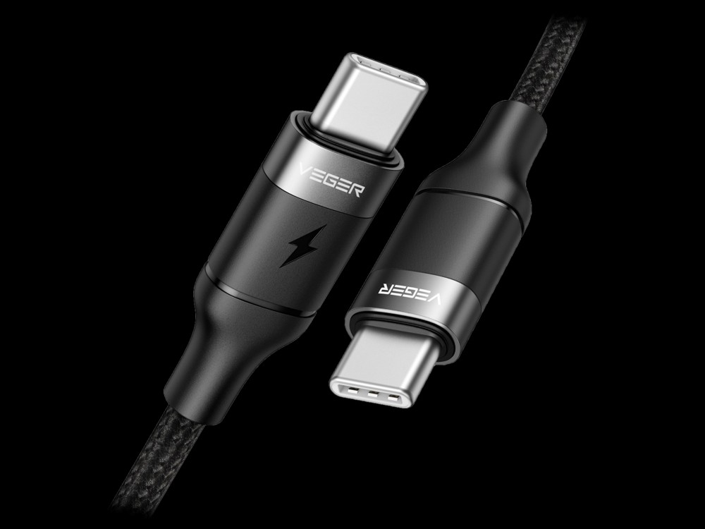 VEGER CC02 Καλώδιο USB-C σε USB-C 100W 1.5m, Black