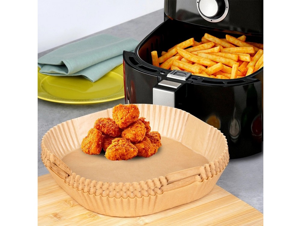 Vilde Αντικολλητικά Χαρτιά για Air Fryer 23x23cm Τετράγωνα, Σετ 100τμχ