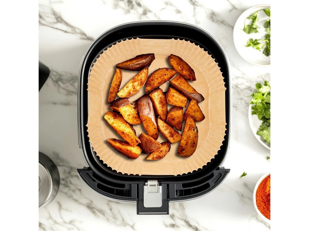 Vilde Αντικολλητικά Χαρτιά για Air Fryer 23x23cm Τετράγωνα, Σετ 50τμχ