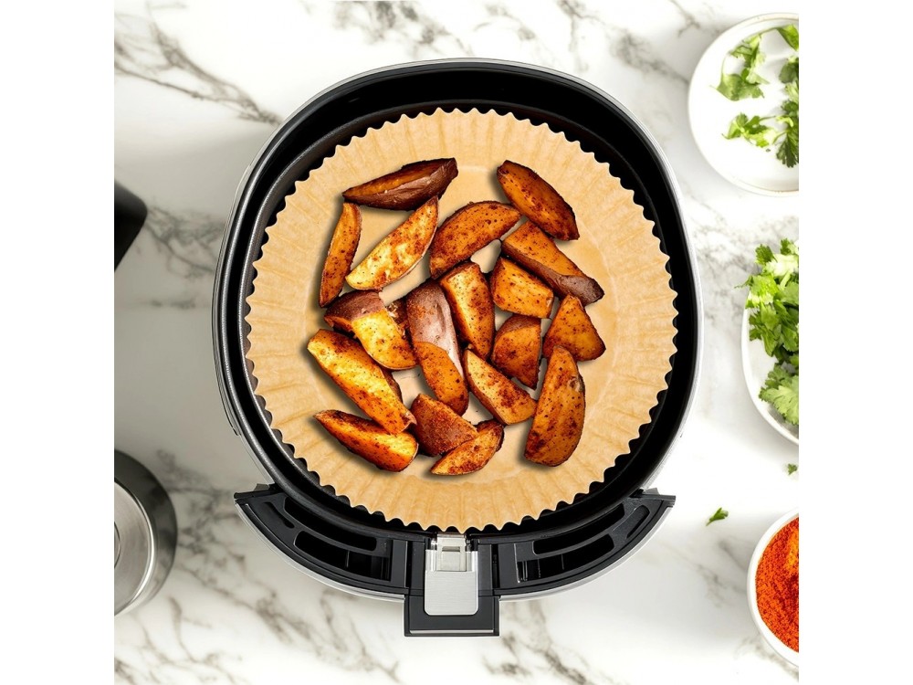 Vilde Αντικολλητικά Χαρτιά για Air Fryer 23cm Στρογγυλά, Σετ 50τμχ
