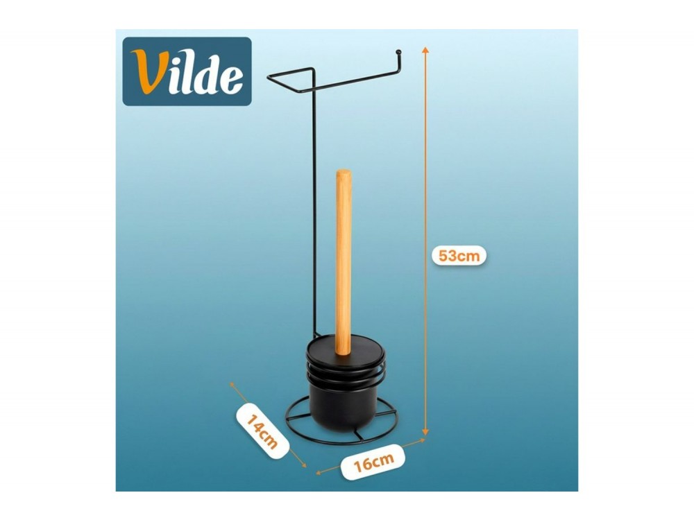 Vilde Χαρτοθήκη με Πιγκάλ Μπάνιου 53 cm, Black
