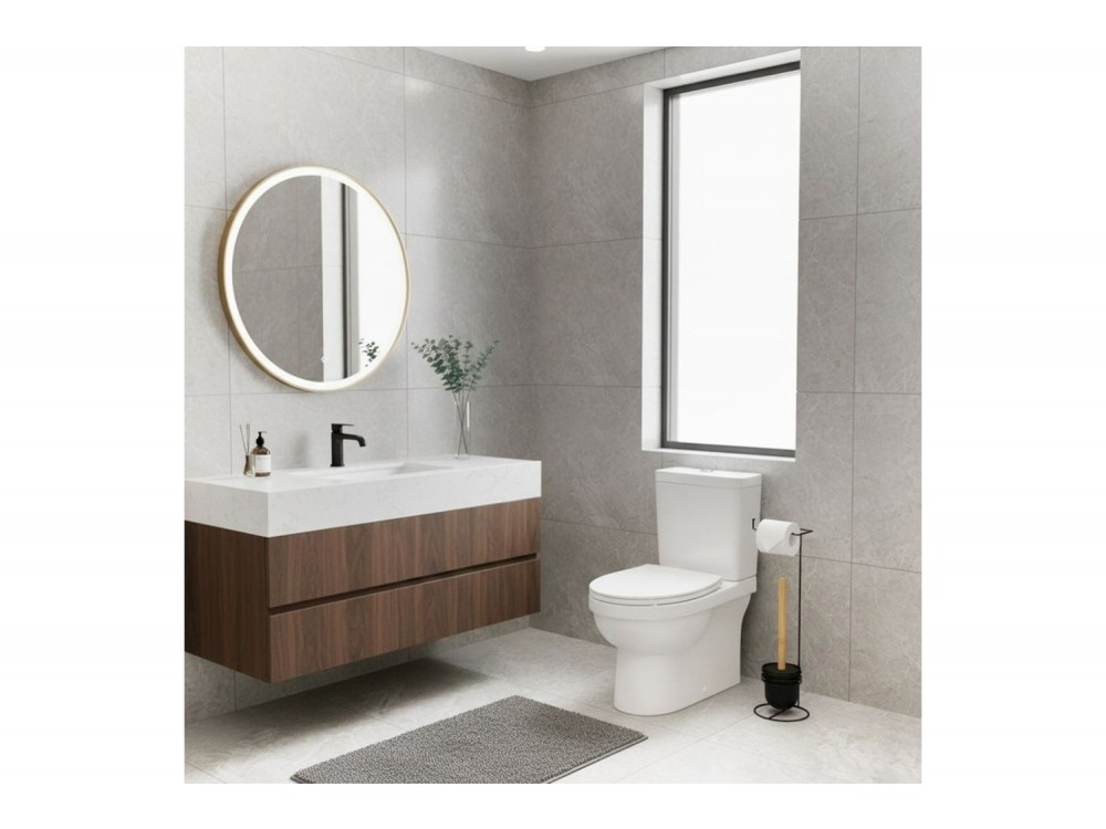 Vilde Χαρτοθήκη με Πιγκάλ Μπάνιου 53 cm, Black