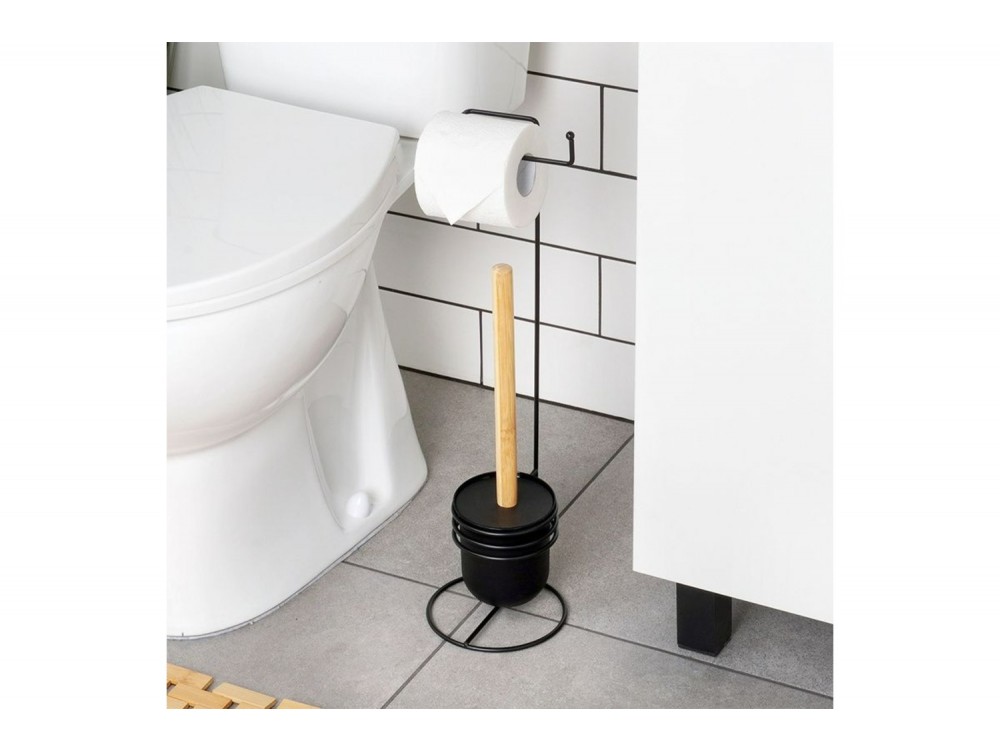 Vilde Χαρτοθήκη με Πιγκάλ Μπάνιου 53 cm, Black