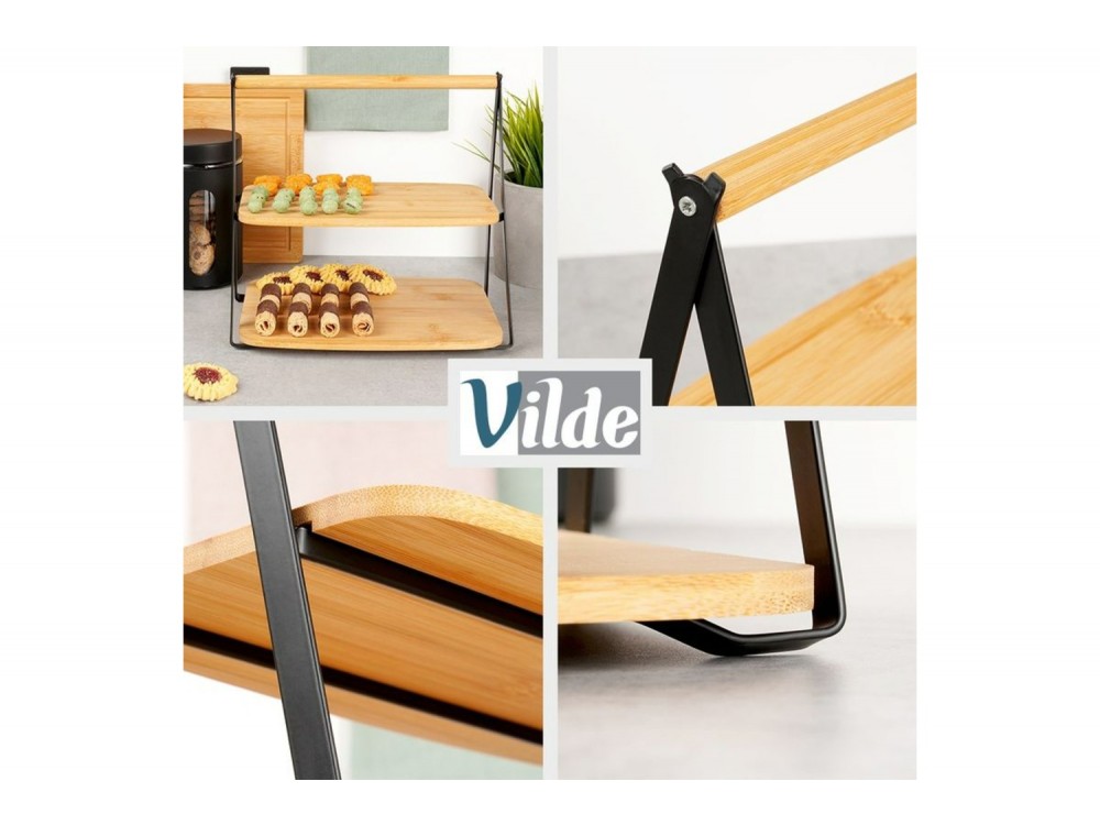 Vilde Διώροφη Βάση Σερβιρίσματος Bamboo 28x20x27.5 cm