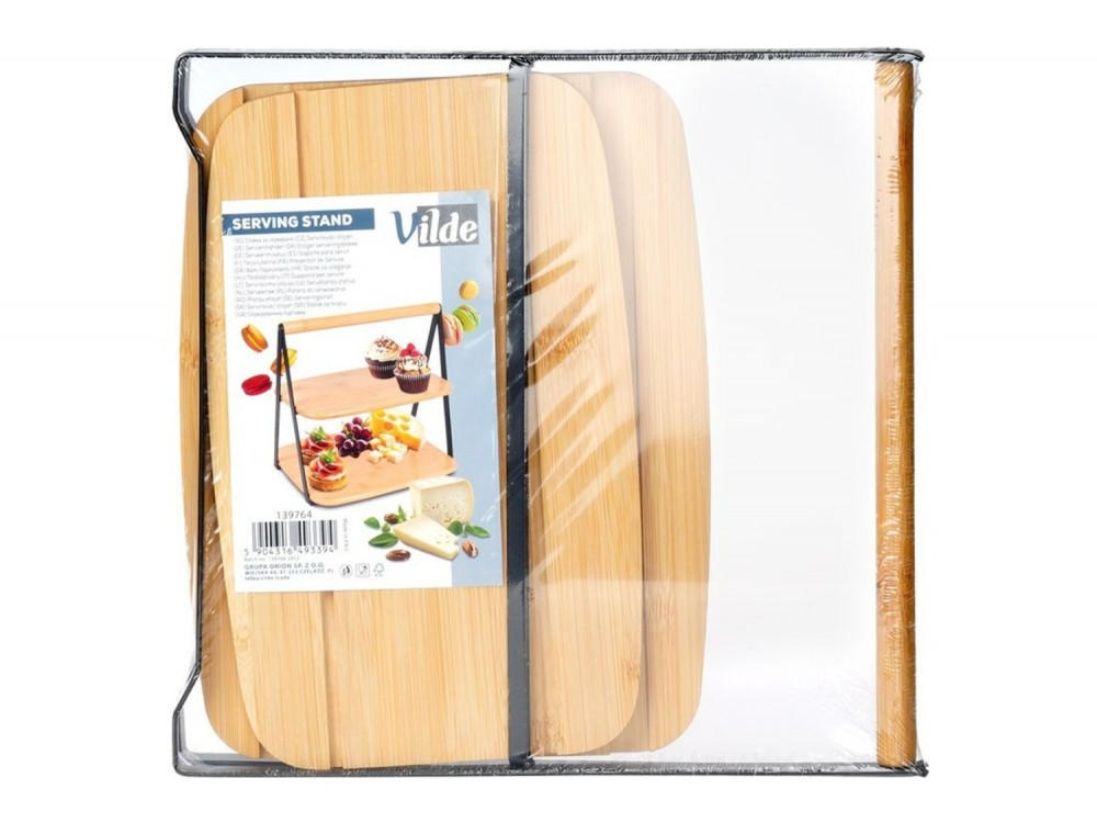 Vilde Διώροφη Βάση Σερβιρίσματος Bamboo 28x20x27.5 cm