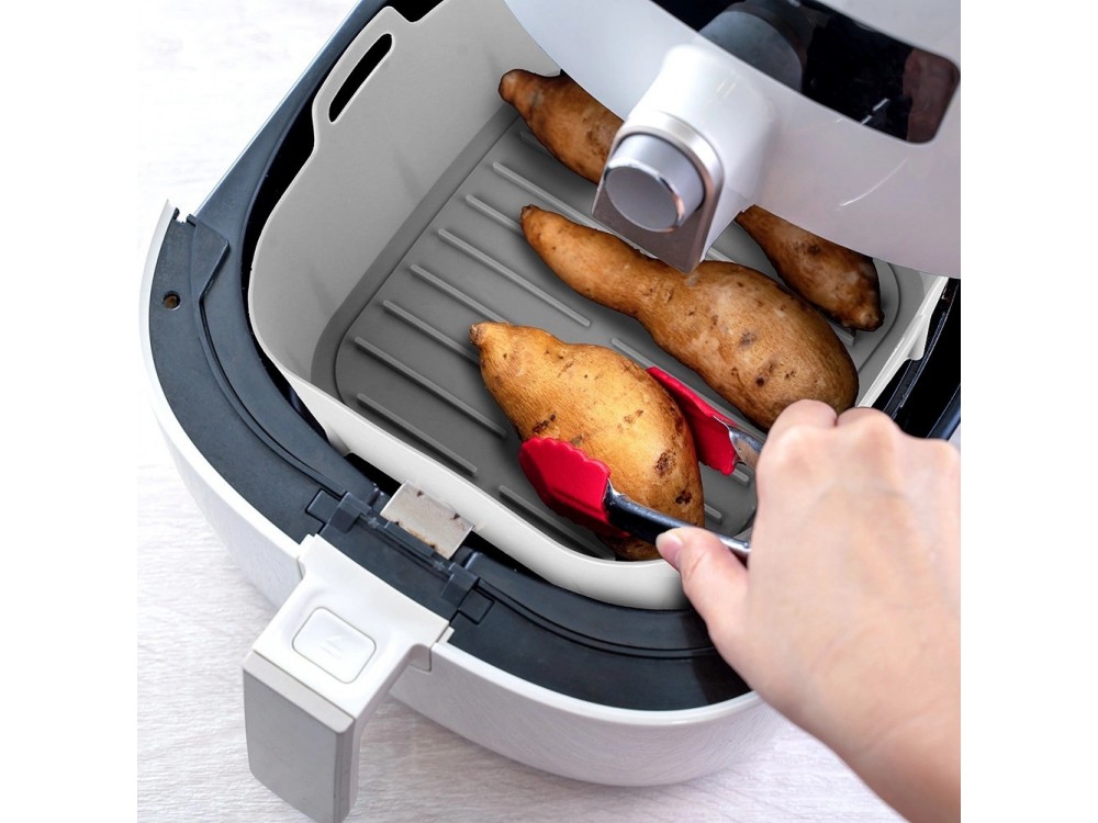 Vilde Αντικολλητική Φόρμα Σιλικόνης για Air Fryer 22x22cm, Gray