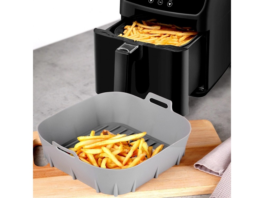 Vilde Αντικολλητική Φόρμα Σιλικόνης για Air Fryer 22x22cm, Gray