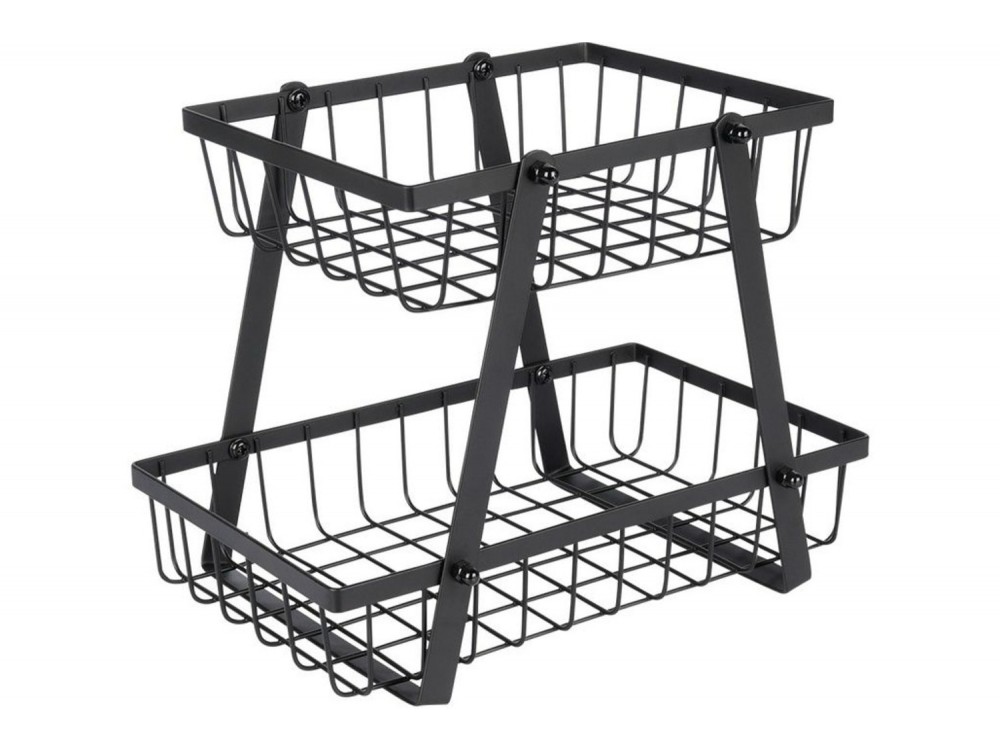 Vilde Φρουτιέρα Μεταλλική 2 Επιπέδων Deluxe, Black