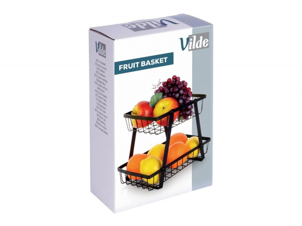 Vilde Φρουτιέρα Μεταλλική 2 Επιπέδων Deluxe, Black
