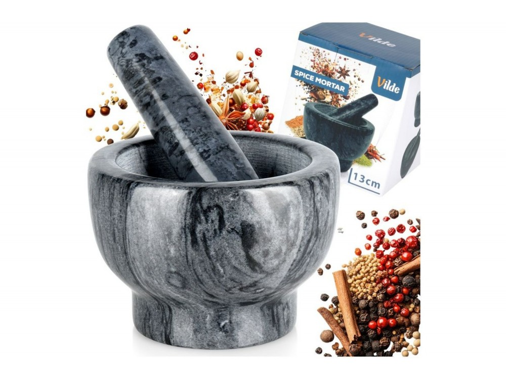 Vilde Γουδί με Γουδοχέρι Γρανίτη 13 cm, Black