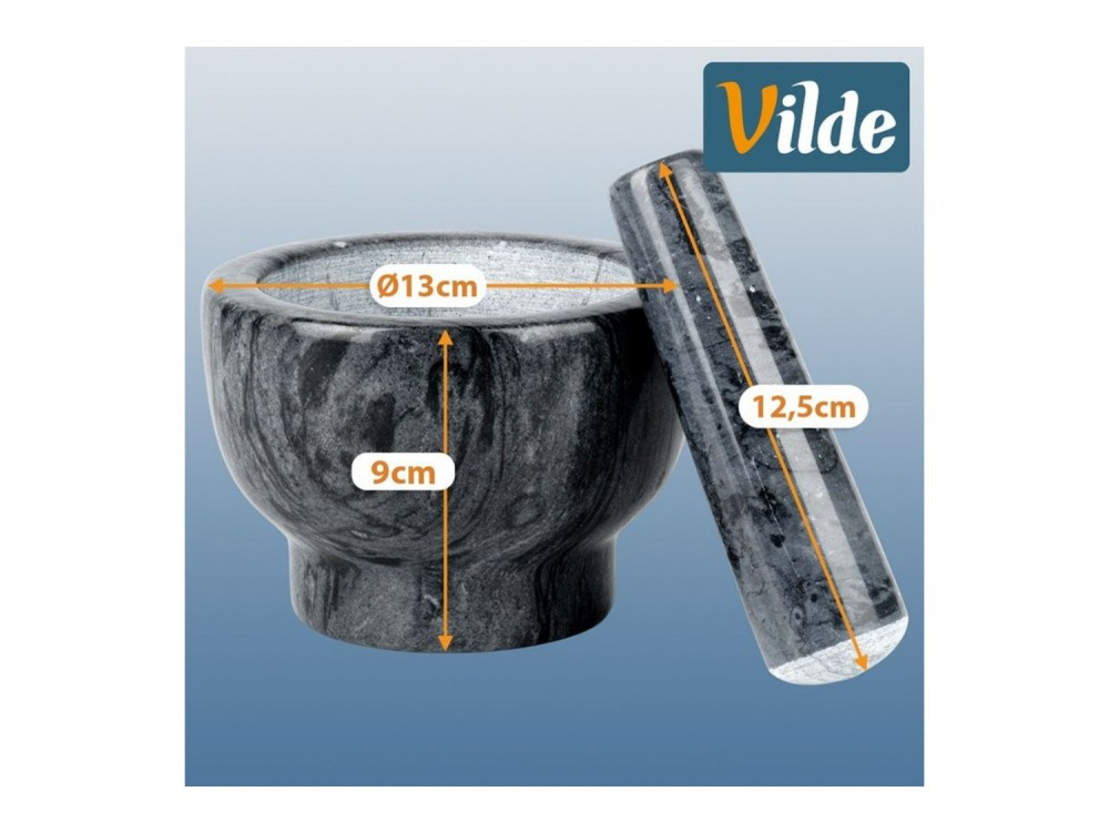 Vilde Γουδί με Γουδοχέρι Γρανίτη 13 cm, Black