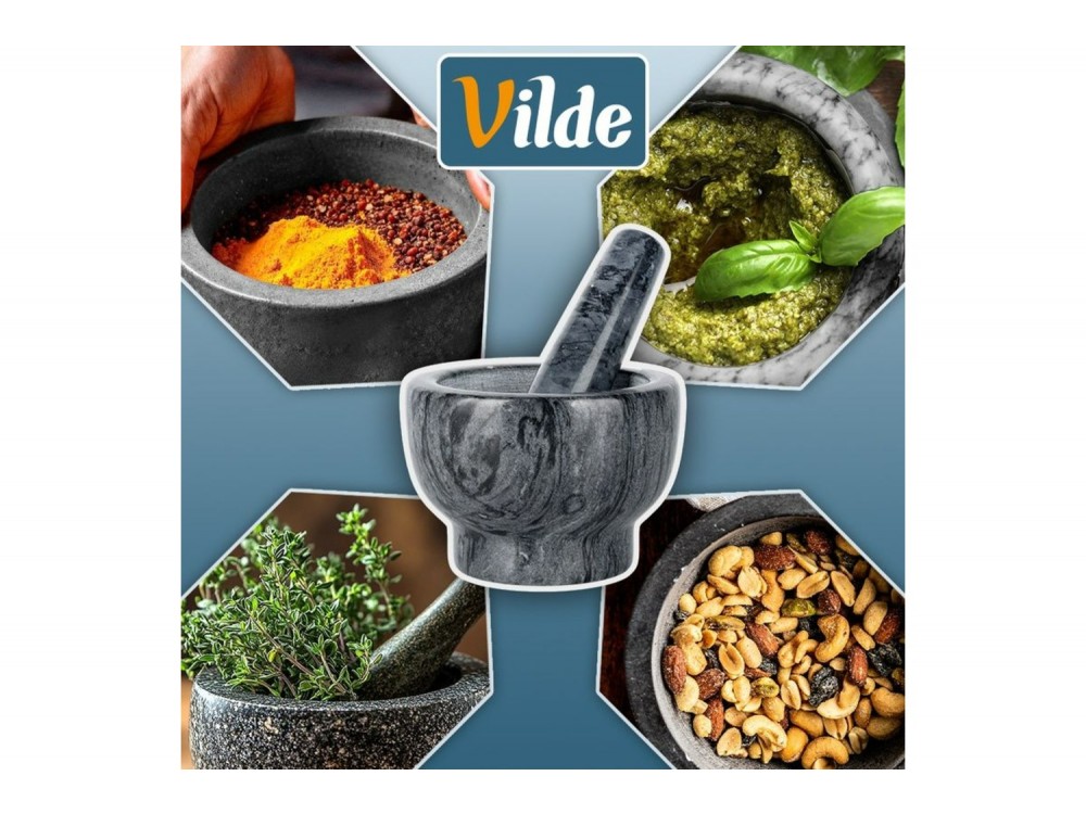 Vilde Γουδί με Γουδοχέρι Γρανίτη 13 cm, Black