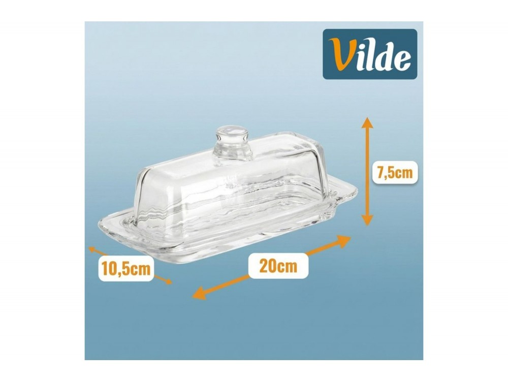 Vilde Γυάλινη Βουτυριέρα με Καπάκι 20x9.5x7.5 cm