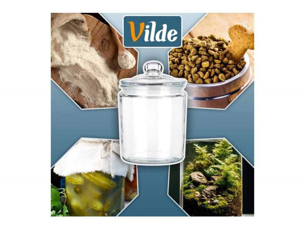Vilde Γυάλινο Δοχείο Αποθήκευσης με Καπάκι και Λάστιχο 2 l
