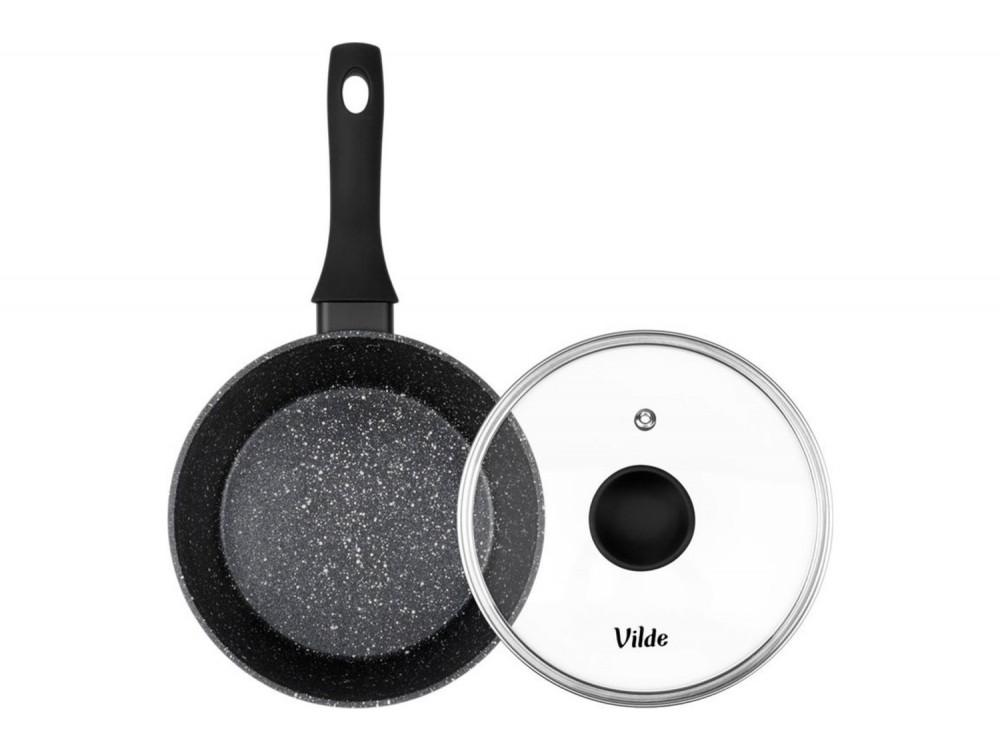 Vilde Κατσαρολάκι Γρανίτη με Γυάλινο Καπάκι 16 cm, 1.1 l