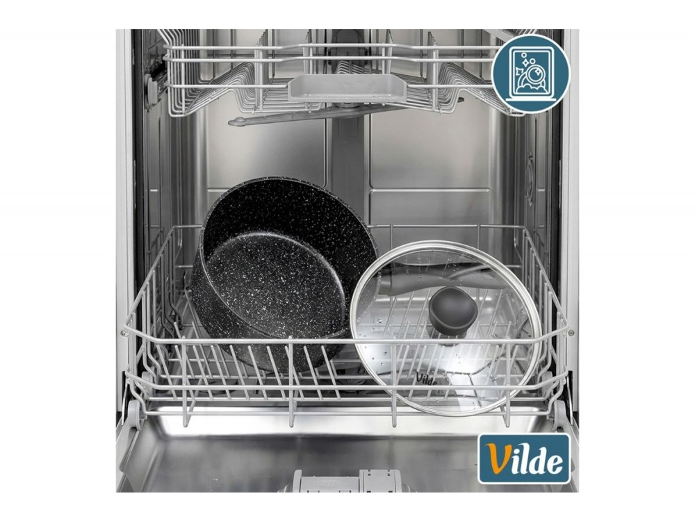 Vilde Κατσαρολάκι Γρανίτη με Γυάλινο Καπάκι 16 cm, 1.1 l