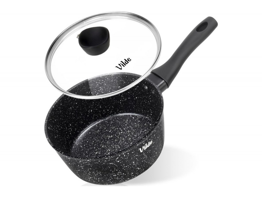 Vilde Κατσαρολάκι Γρανίτη με Γυάλινο Καπάκι 16 cm, 1.1 l