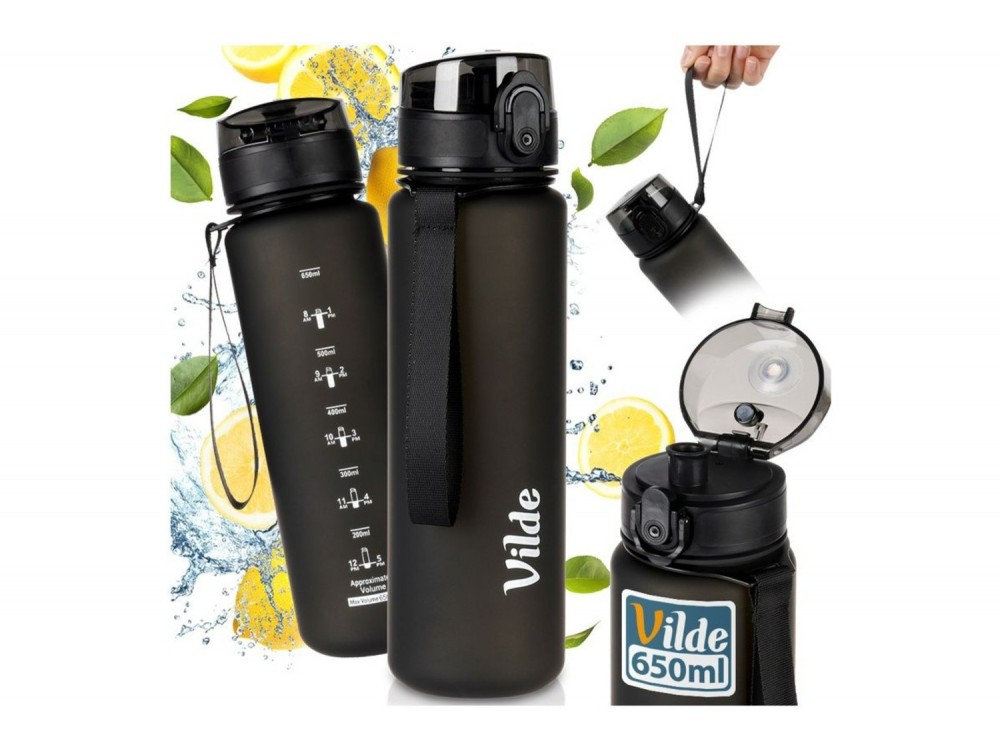 Vilde Μπουκάλι Νερού 650 ml, Black