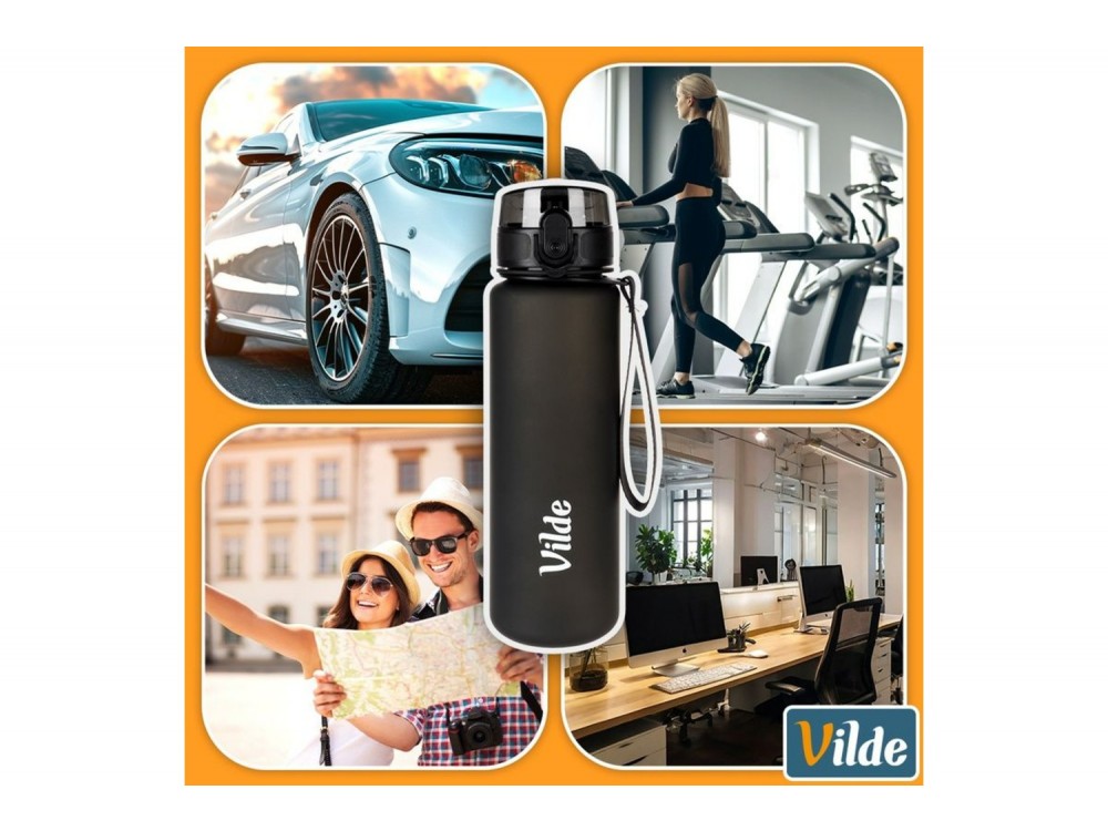 Vilde Μπουκάλι Νερού 650 ml, Black