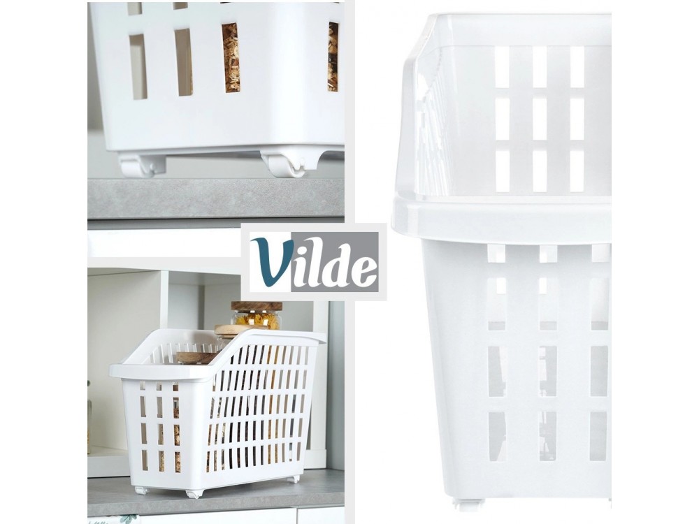 Vilde Τροχήλατο Κουτί Αποθήκευσης Στενό 13L, White