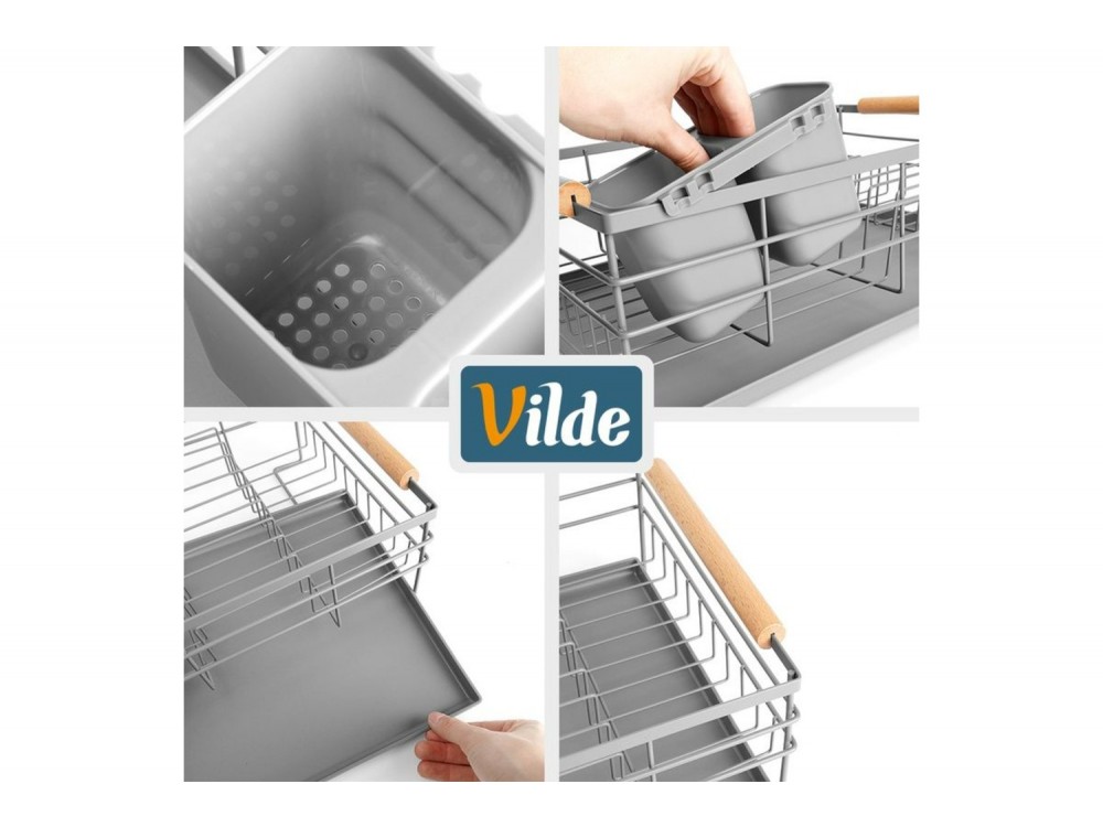 Vilde Πιατοθήκη Στράγγισης 43x28.5x14.5 cm, Gray