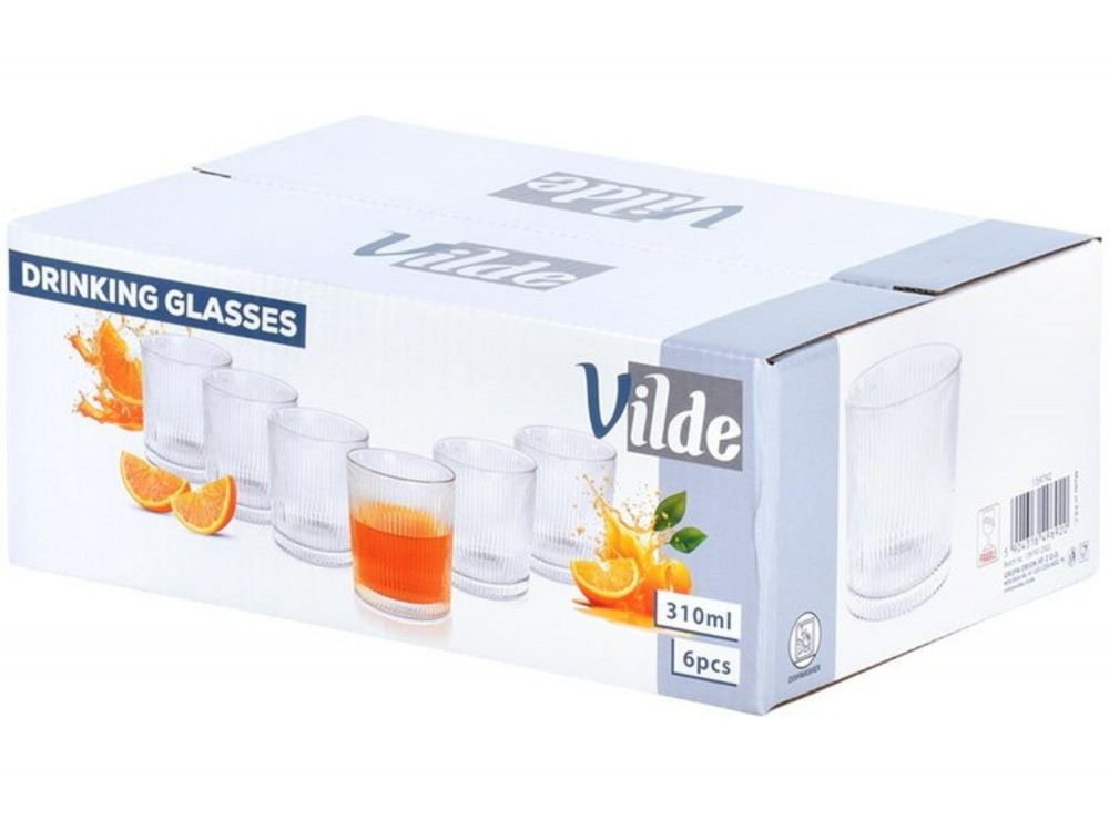 Vilde Ποτήρια Γυάλινα 310 ml, Σετ 6 τεμαχίων