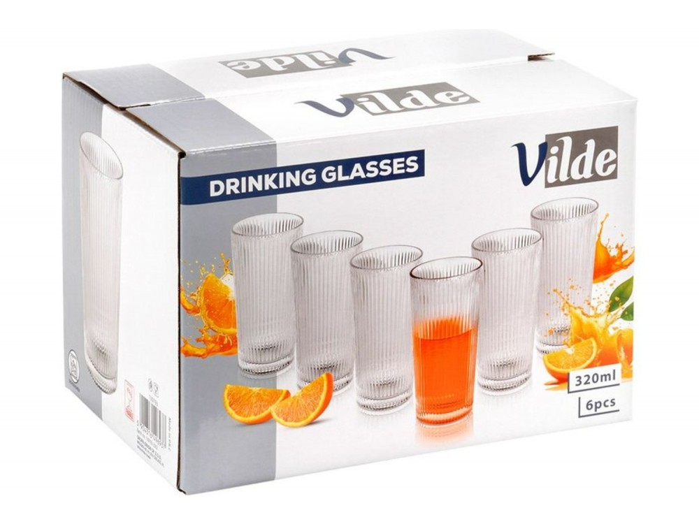 Vilde Ποτήρια Γυάλινα 320 ml, Σετ 6 τεμαχίων