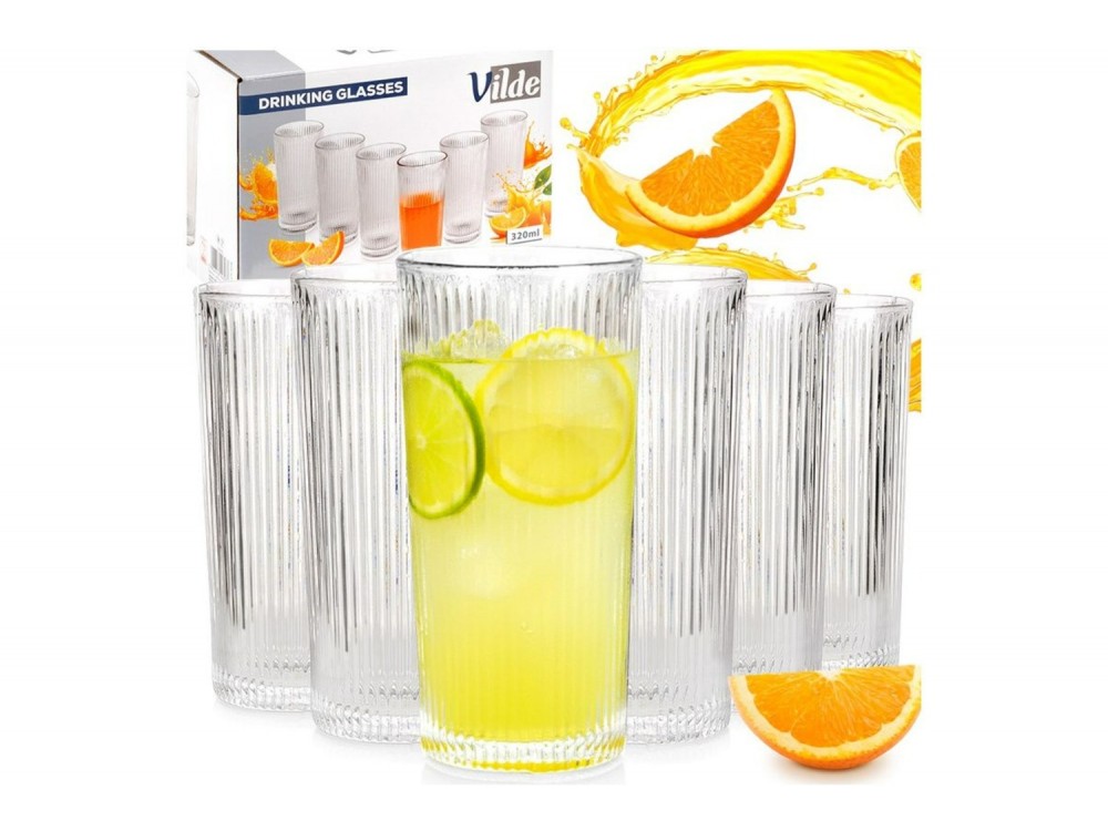 Vilde Ποτήρια Γυάλινα 320 ml, Σετ 6 τεμαχίων