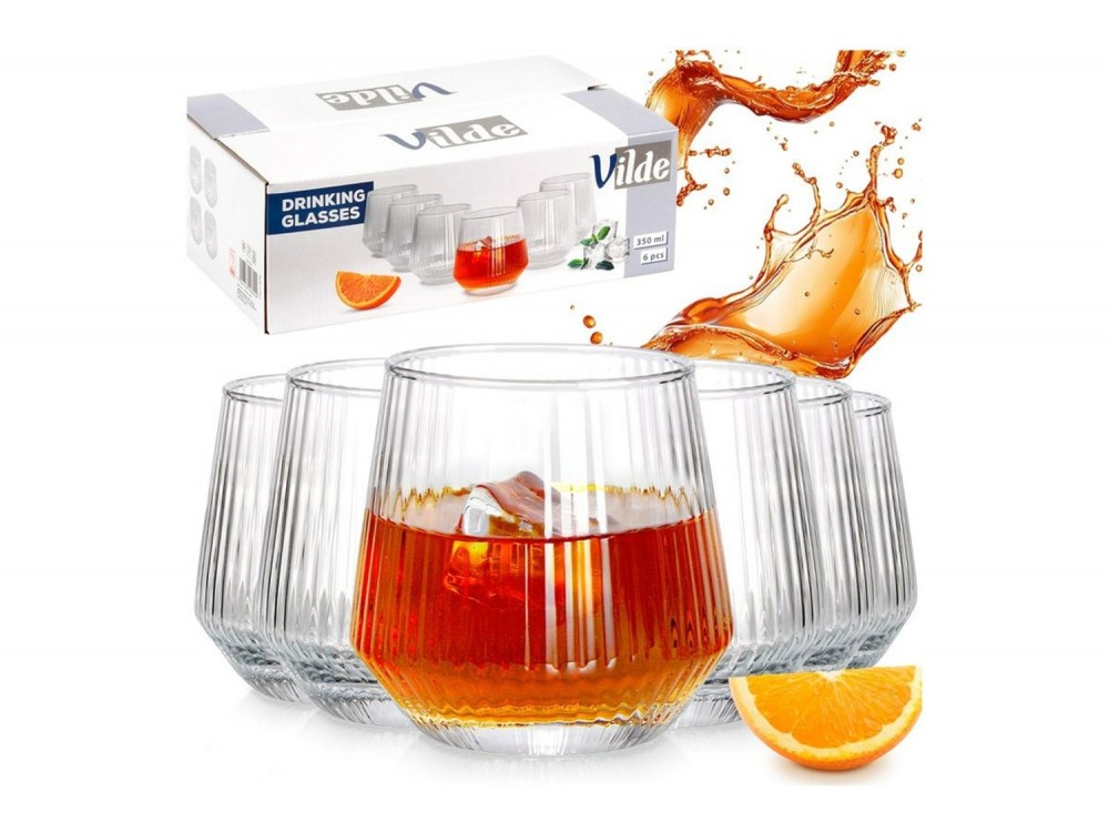 Vilde Ποτήρια Γυάλινα 350 ml Premium, Σετ 6 τεμαχίων