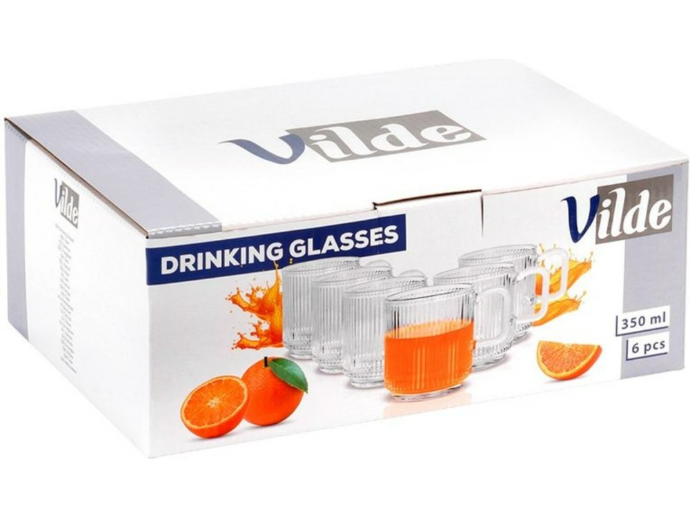 Vilde Ποτήρια Γυάλινα 350 ml, Σετ 6 τεμαχίων