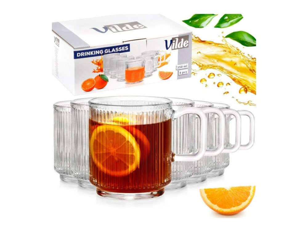 Vilde Ποτήρια Γυάλινα 350 ml, Σετ 6 τεμαχίων