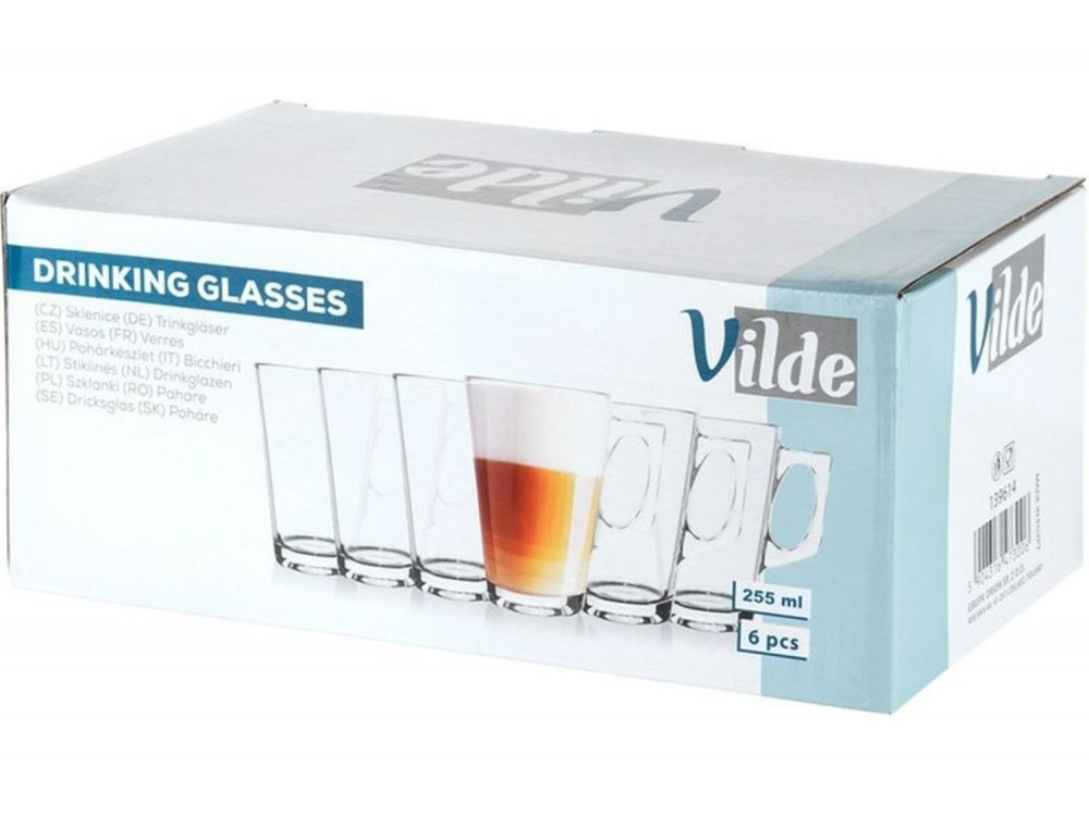Vilde Ποτήρια Latte 255 ml, Σετ 6 τεμαχίων