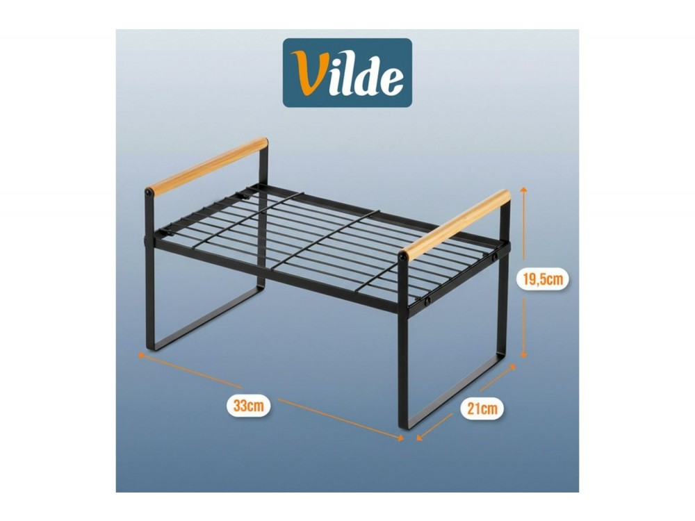 Vilde Ράφι Κουζίνας Μεταλλικό 33x21x19.5 cm, Black