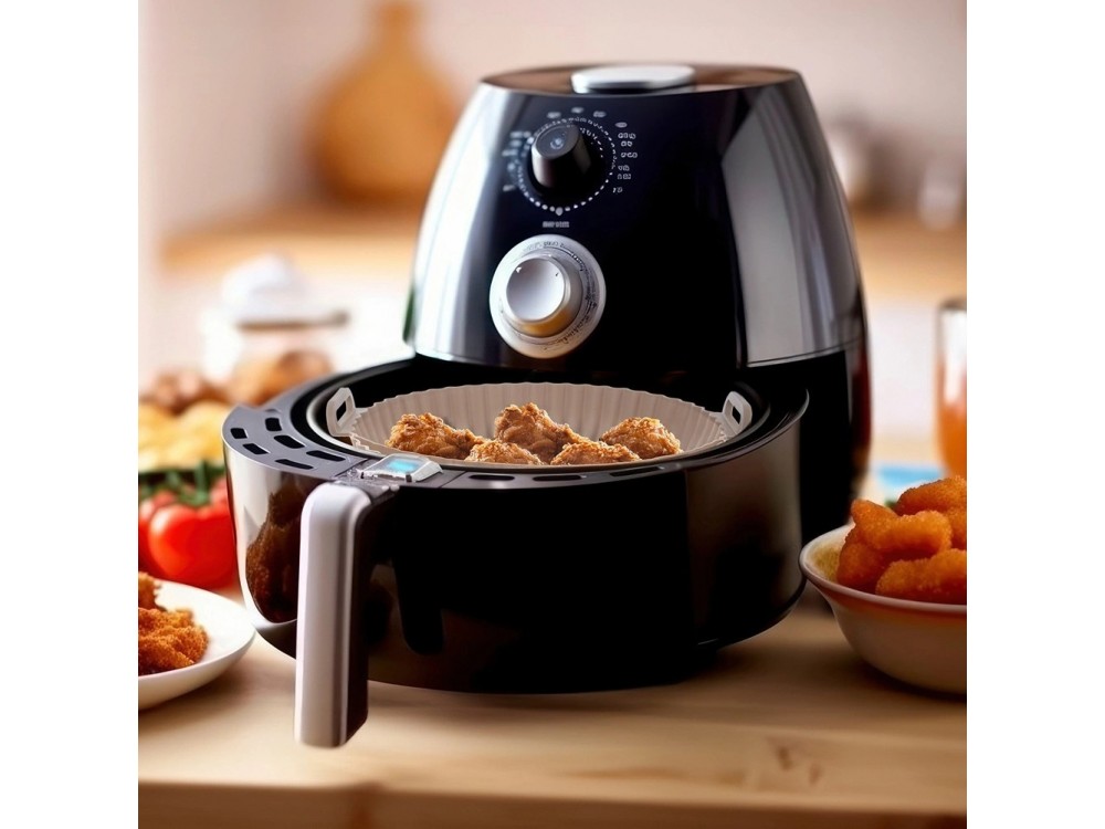 Vilde Αντικολλητική Φόρμα Σιλικόνης για Air Fryer 23cm Στρογγυλή, Beige