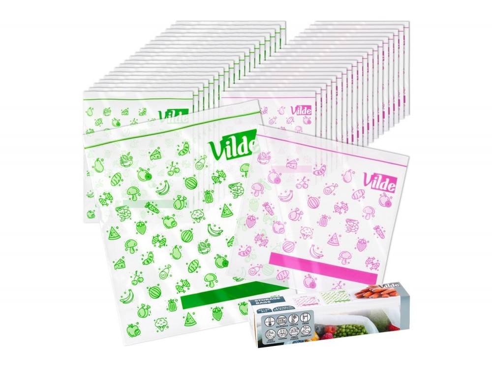 Vilde Σακούλες Κατάψυξης με Zip 20.5x21 / 24x29 cm, 40 τεμάχια
